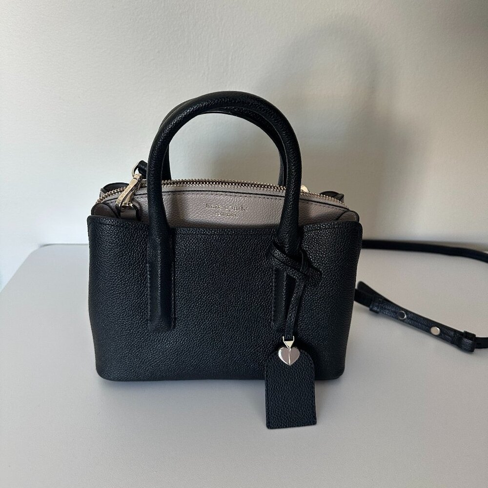 Kate Spade Margaux Mini Handbag Crossbody in Black/Taupe